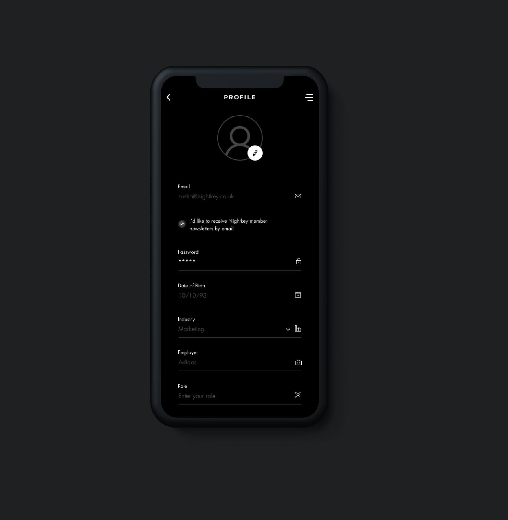 Nightkey mobile app