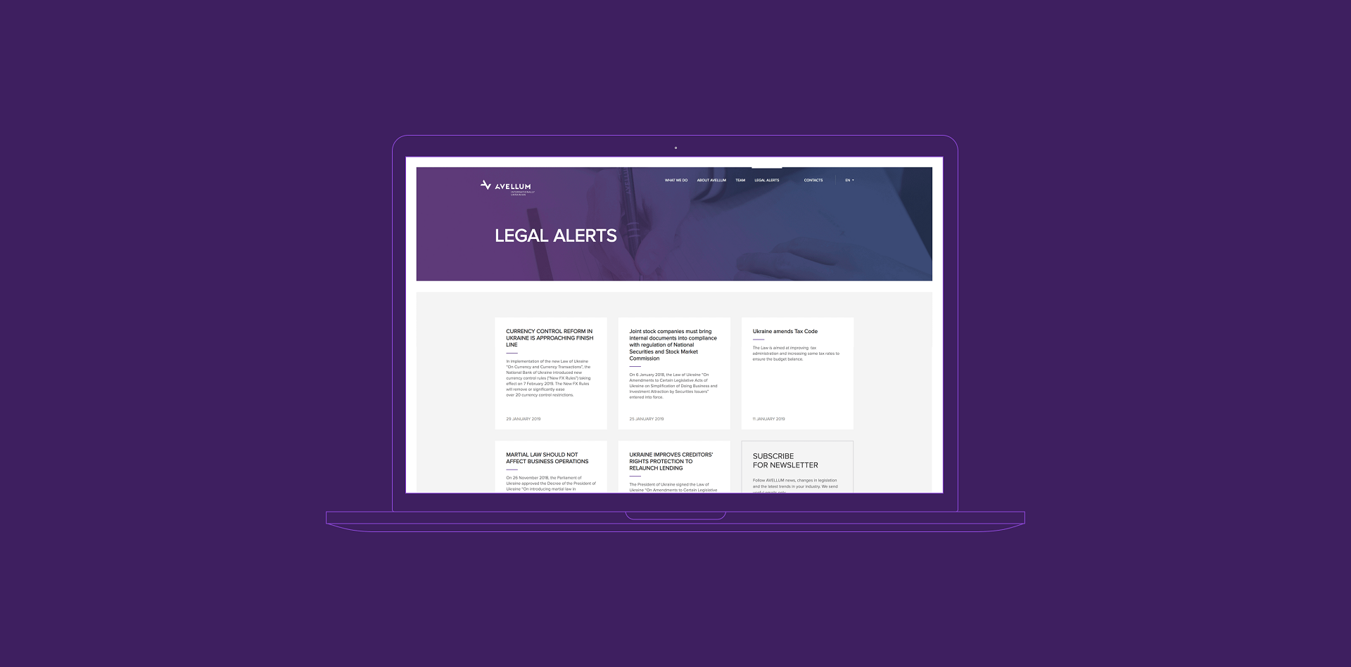 Avellum Law firm website